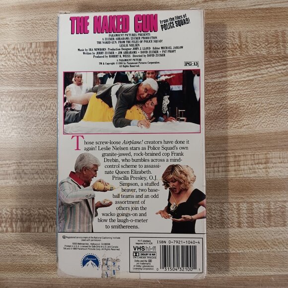 The Naked Gun VHS 1988 Leslie Nielsen Zucker Priscilla Presley Weird Al OJ VTG - Picture 2 of 8